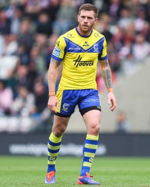 Warrington Wolves takımından Marc Sneyd, 19 Nisan 2025 'te Leigh Spor Köyü' nde oynanan 8. Betfred Süper Lig karşılaşmasında Leigh Leopards 'a karşı Warrington Wolves maçında...