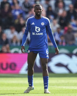 Leicester City 'den Wilfred Ndidi Premier League maçında Leicester City Liverpool' a karşı King Power Stadyumu, Leicester, İngiltere, 20 Nisan 2025