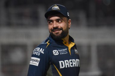 Gujarat Titans 'ın Rashid Khan sahasındaki Hindistan Premier Ligi kriket maçında Kolkata Knight Riders ve Gujarat Titans arasında Hindistan' ın Eden Gardens kentinde, 21 Nisan 2025 