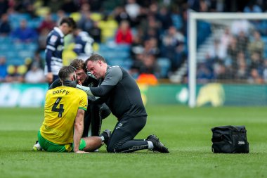 Norwich City 'den Shane Duffy, 21 Nisan 2025' te The Den, Londra 'da oynanan Sky Bet Şampiyonası maçında sakatlandı.