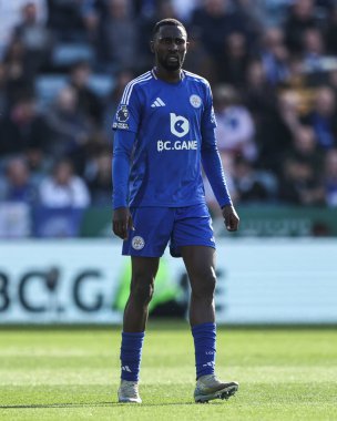 Leicester City 'den Wilfred Ndidi Premier League maçında Leicester City Liverpool' a karşı King Power Stadyumu, Leicester, İngiltere, 20 Nisan 2025