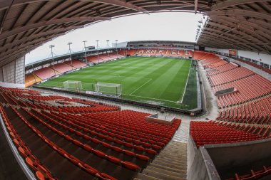 Bloomfield Yolu 'nun, Sky Bet Ligi 1' in önündeki genel görünümü 21 Nisan 202 'de Bloomfield Road, Blackpool' da Blackpool-Wrexham maçı.