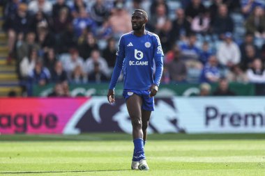 Leicester City 'den Wilfred Ndidi Premier League maçında Leicester City Liverpool' a karşı King Power Stadyumu, Leicester, İngiltere, 20 Nisan 2025