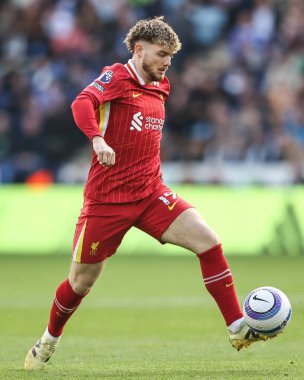 Liverpool 'dan Harvey Elliott 20 Nisan 2025' te King Power Stadyumu 'nda Leicester City Liverpool' a karşı oynanan Premier League maçı sırasında hareket halindeydi.