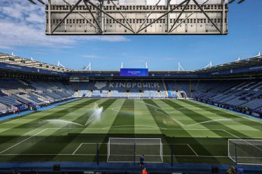20 Nisan 2025 'te King Power Stadyumu' nda Leicester City 'nin Liverpool' a karşı oynadığı Premier League maçı öncesinde King Power Stadyumu 'nun genel bir görüntüsü