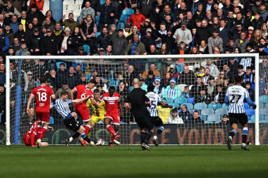 Sheffield 'li Anthony Musaba, 21 Nisan 2025' te Sheffield, Sheffield, İngiltere 'de Çarşamba günü Sheffield Çarşamba günü Middlesbrough' a karşı oynanan Gökyüzü İddia Şampiyonası maçında çekim yapacak.