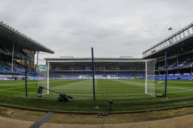 Goodison Park 'ın, Premier Lig karşılaşması öncesinde Everton' a karşı Manchester City 'nin Goodison Park, Liverpool, İngiltere' de 19 Nisan 2025