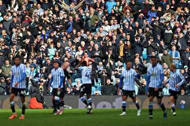 Sheffield Wednesday takımından Anthony Musaba, 21 Nisan 2025 tarihinde Sheffield, İngiltere 'deki Hillsborough' da oynanan Sheffield Wednesday-Middlesbrough maçında golünü kutluyor.