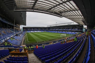 Goodison Park 'ın, Premier Lig karşılaşması öncesinde Everton' a karşı Manchester City 'nin Goodison Park, Liverpool, İngiltere' de 19 Nisan 2025