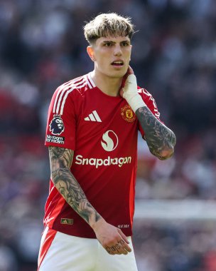 Manchester United 'dan Alejandro Garnacho Premier League maçında Manchester United ile Wolverhampton Wanderers arasında 20 Nisan 2025' te Old Trafford, Manchester 'da karşılaştı.