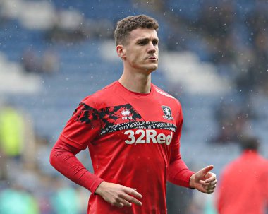 Middlesbrough Futbol Kulübü 'nden Darragh Lenihan Sky Bet Şampiyonası' ndan önce Sheffield Çarşamba, Middlesbrough 'a karşı Hillsborough, Sheffield, İngiltere, 21 Nisan 2025