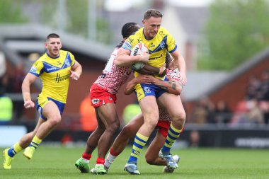 Warrington Wolves takımından Ben Currie, 19 Nisan 2025 'te Leih Spor Köyü Leigh, İngiltere' de oynanan 8. Betfred Süper Lig karşılaşmasında yenildi.