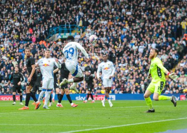 Leeds United takımından Wilfried Gnonto, 21 Nisan 2025 tarihinde Leeds, İngiltere 'deki Elland Road' da oynanan Sky Bet Şampiyonası maçında 6-0 berabere kaldı.