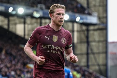Manchester City 'den Kevin De Bruyne Premier League maçı sırasında Everton Manchester City ile Goodison Park, Liverpool, İngiltere, 19 Nisan 2025