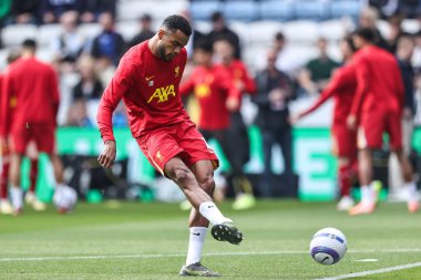 Liverpool 'dan Cody Gakpo Premier Lig karşılaşması öncesinde King Power Stadyumu' nda Leicester City ile Liverpool karşılaşması, 20 Nisan 2025