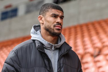 Blackpool takımından Ashley Fletcher 21 Nisan 2025 'te Bloomfield Road, Blackpool, İngiltere' de oynanan Blackpool-Wrexham maçında geldi.
