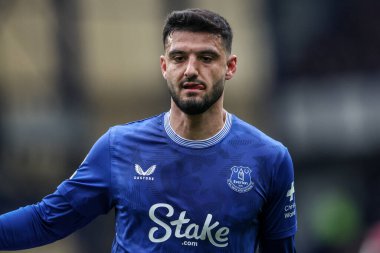 Everton 'dan Armando Broja Premier League maçı sırasında Everton, Manchester City' ye karşı Goodison Park, Liverpool, İngiltere, 19 Nisan 2025