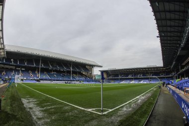 Goodison Park 'ın, Premier Lig karşılaşması öncesinde Everton' a karşı Manchester City 'nin Goodison Park, Liverpool, İngiltere' de 19 Nisan 2025