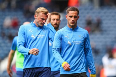 Derby County takımından Jerry Yates 21 Nisan 2025 'te İngiltere' nin başkenti West Bromwich Albion 'a karşı oynanan maç öncesi ısınma maçında...