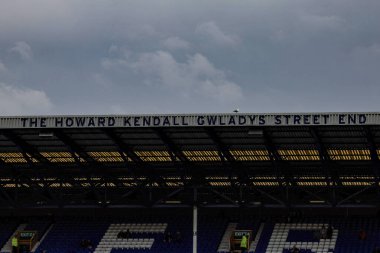 Premier Lig maçında Howard Kendall Gwladys Street End 'in Everton Manchester City' ye karşı Goodison Park, Liverpool, Birleşik Krallık, 19 Nisan 2025