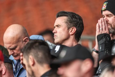 Rob McElhenney, 21 Nisan 2025 'te Bloomfield Road, Blackpool, İngiltere' de oynanan Blackpool-Wrexham maçına katıldı.