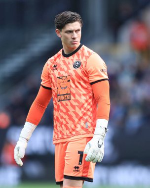 Sheffield United takımından Michael Cooper, Burnley, Sheffield United 'a karşı 21 Nisan 2025' te Turf Moor, Burnley, İngiltere 'de oynanan maçta