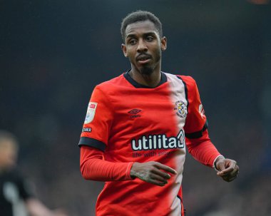 Luton Town 'dan Isaiah Jones 21 Nisan 2025' te Luton Town - Bristol City maçında Kenilworth Road, Luton, İngiltere 'de karşılaştı.