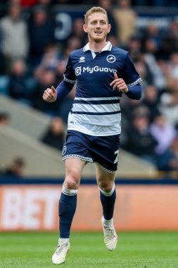Millwall 'dan Josh Coburn, 21 Nisan 2025' te İngiltere 'nin başkenti Londra' da oynanan Millwall-Norwich City maçında maç yapıyor.