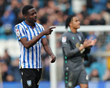 Sheffield 'li Anthony Musaba, 21 Nisan 2025' te Sheffield, İngiltere 'de Çarşamba günü Middlesbrough' a karşı oynanan Gökyüzü İddia Şampiyonası maçını kutluyor.