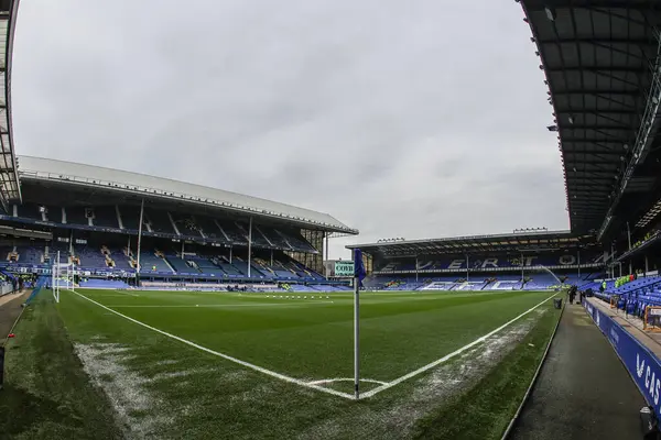 Goodison Park 'ın, Premier Lig karşılaşması öncesinde Everton' a karşı Manchester City 'nin Goodison Park, Liverpool, İngiltere' de 19 Nisan 2025