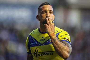 Warrington Wolves 'tan Paul Vaughan, 9. Betfred Süper Lig karşılaşmasında Warrington Wolves St. Helens' e karşı Halliwell Jones Stadyumu, Warrington, Birleşik Krallık, 24 Nisan 2025