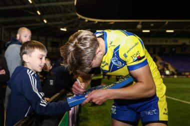 Warrington Wolves takımından Ewan Irwin, 24 Nisan 2025 'te Warrington, İngiltere' deki Halliwell Jones Stadyumu 'nda oynanan 9.