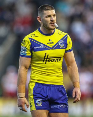 Warrington Wolves 'dan Danny Walker Betfred Süper Lig 9. Raundunda Warrington Wolves St. Helens' e karşı Halliwell Jones Stadyumu, Warrington, Birleşik Krallık, 24 Nisan 2025