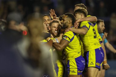 Warrington Wolves takımından Matt Dufty, 24 Nisan 2025 'te Halliwell Jones Stadyumu, Warrington, İngiltere' de oynanan 9.