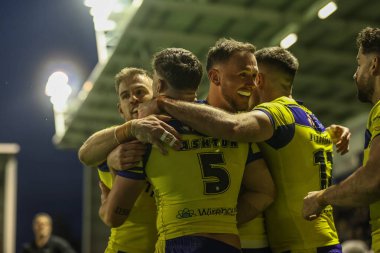 Warrington Wolves 'tan Matty Ashton, 24 Nisan 2025' te Halliwell Jones Stadyumu, Warrington, İngiltere 'de oynanan 9.