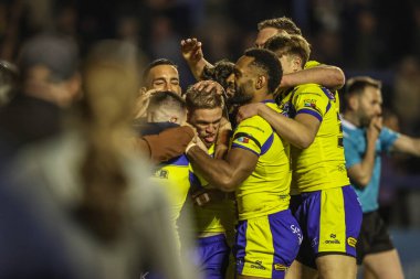 Warrington Wolves takımından Matt Dufty, 24 Nisan 2025 'te Halliwell Jones Stadyumu, Warrington, İngiltere' de oynanan 9.