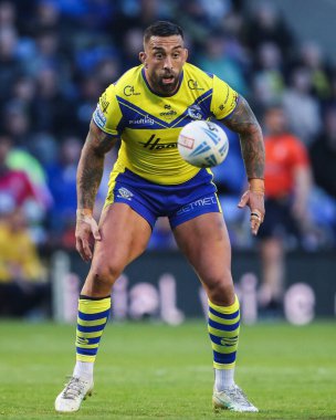 Warrington Wolves 'tan Paul Vaughan, 9. Betfred Süper Lig karşılaşmasında Warrington Wolves St. Helens' e karşı Halliwell Jones Stadyumu, Warrington, Birleşik Krallık, 24 Nisan 2025