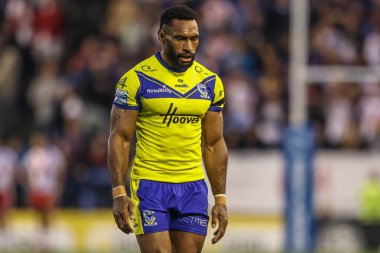Warrington Wolves takımından Rodrick Tai, 9. Betfred Süper Lig karşılaşmasında Warrington Wolves St. Helens 'e karşı Halliwell Jones Stadyumu, Warrington, Birleşik Krallık, 24 Nisan 2025