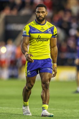 Warrington Wolves takımından Rodrick Tai, 9. Betfred Süper Lig karşılaşmasında Warrington Wolves St. Helens 'e karşı Halliwell Jones Stadyumu, Warrington, Birleşik Krallık, 24 Nisan 2025