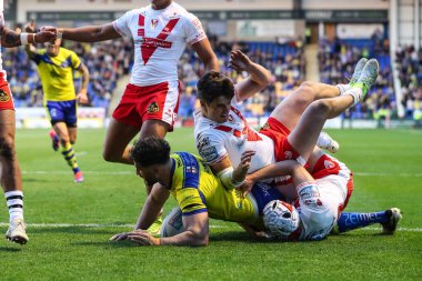 Warrington Wolves 'tan Toby King 24 Nisan 2025' te Warrington Jones Stadyumu 'nda oynanan 9. Betfred Süper Lig karşılaşmasında skoru 4-0 yaptı.