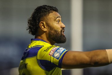 Warrington Wolves takımından Zane Musgrove, 24 Nisan 2025 'te Warrington, İngiltere' deki Halliwell Jones Stadyumu 'nda oynanan 9.