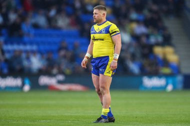 Warrington Wolves takımından Luke Yates, 9. Betfred Süper Lig karşılaşmasında Warrington Wolves St. Helens 'e karşı Halliwell Jones Stadyumu, Warrington, Birleşik Krallık, 24 Nisan 2025