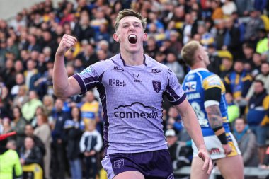 Hull KR 'dan Jack Broadbent, 25 Nisan 2025' te Headingley Stadyumu 'nda oynanan Betfred Süper Lig 9. Maçı' nda Leeds Rhinos ile Hull KR karşılaşmasını kutluyor.