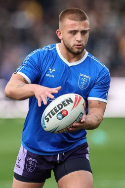 Hull KR 'dan Mikey Lewis Betfred Süper Lig 9. Raundda Leeds Gergedan Hull KR' a karşı Headingley Stadyumu, Leeds, İngiltere, 25 Nisan 2025 'de oynanan karşılaşmada ısındı.