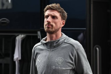 Blackpool 'dan Jake Beesley, Wigan Athletic' in Blackpool 'a karşı oynadığı The Brick Community Stadyumu, Wigan, Birleşik Krallık' ta 26 Nisan 2025 'de oynanan 1.