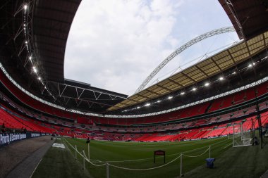 Wembley 'de, 26 Nisan 2025' te Londra, Wembley Stadyumu 'ndaki Kristal Saray ile Aston Villa arasında oynanan FA Cup yarı final karşılaşması öncesinde genel bir görüş.