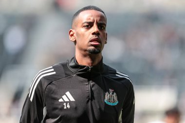 Newcastle United 'tan Alexander Isak, Premier League maçı sırasında İngiltere' nin Newcastle şehrinde oynanan Ipswich Town maçında ısınma turunda...