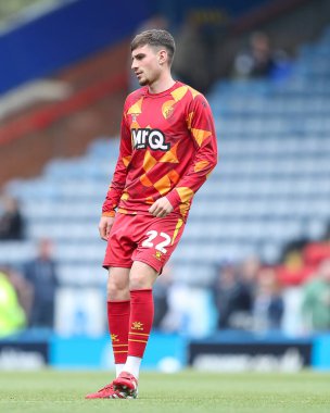 Watford 'dan James Morris, Blackburn Rovers' ın 26 Nisan 2025 'te Ewood Park, Blackburn, İngiltere' de oynadığı Blackburn Rovers maçının öncesinde ısınıyor.