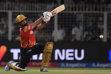 Punjab Kings 'ten Prabhsimran Singh, 26 Nisan 2025' te Eden Gardens 'ta oynanan 2025 IPL karşılaşmasında Kalküta Şövalyeleri ve Punjab Kralları arasında atış yaptı.