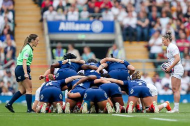 İngiltere ve Fransa Kadınlar 2025 Guinness Kadınlar Altı Milletler karşılaşması sırasında Twickenham 'daki Allianz Stadyumu' nda Fransa 'ya karşı İngiltere - 26 Nisan 2025